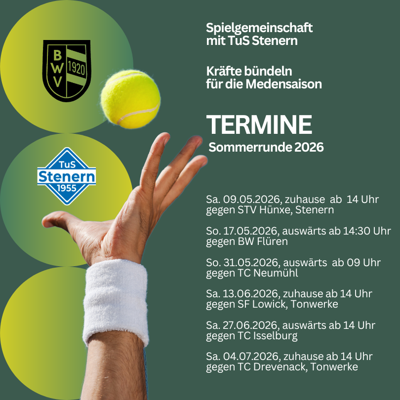Sommermedenrunde 2026 mit unseren Tennis-Herren